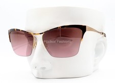 Miu Miu SMU 50P 7S0-5P1 Semi Rimless Sunglasses Gold Brown Tortoise w/case