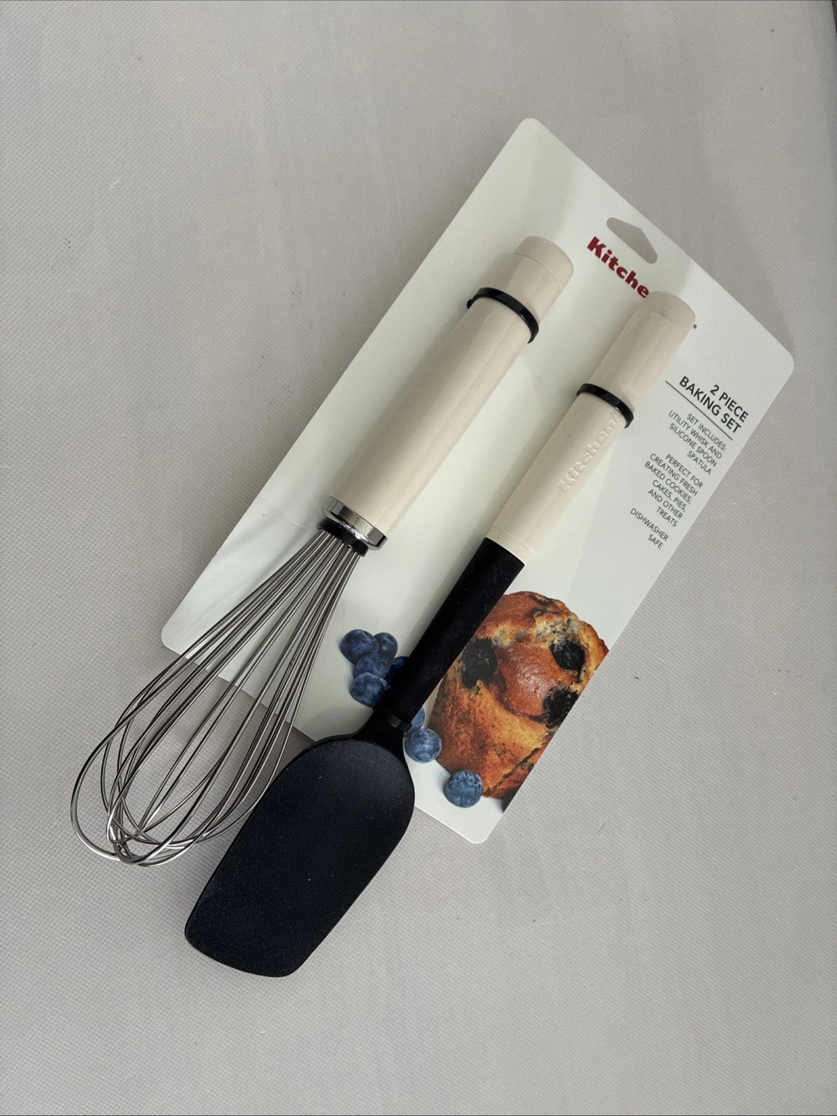 New KitchenAid Almond Cream HACA Whisk and Spatula Set