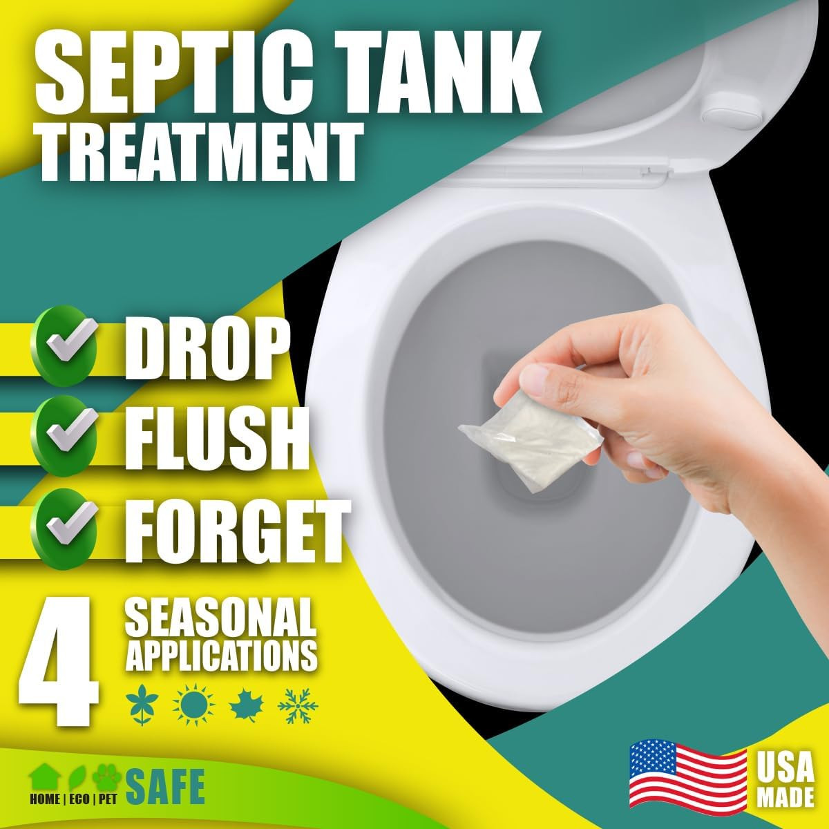 Septic Tank Treatment Packets, Septic Safe Clog Remover, Prevents Expensive Sept