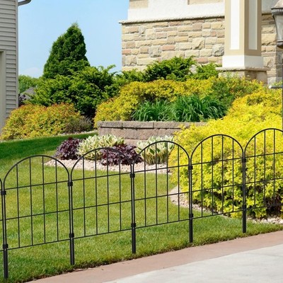 10 Pack Garden Fence Panels Decor Metal Wire Garden Fence Border Animal Barrier