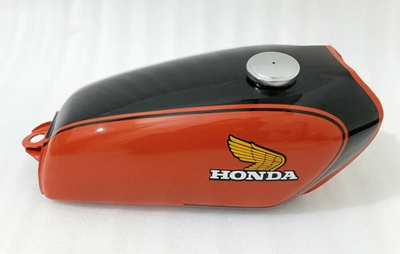 #ad Honda XL175 XL 175 1974 1975 Orange amp; Black Aluminum Petrol Fuel Tank Cap Fit $325.60