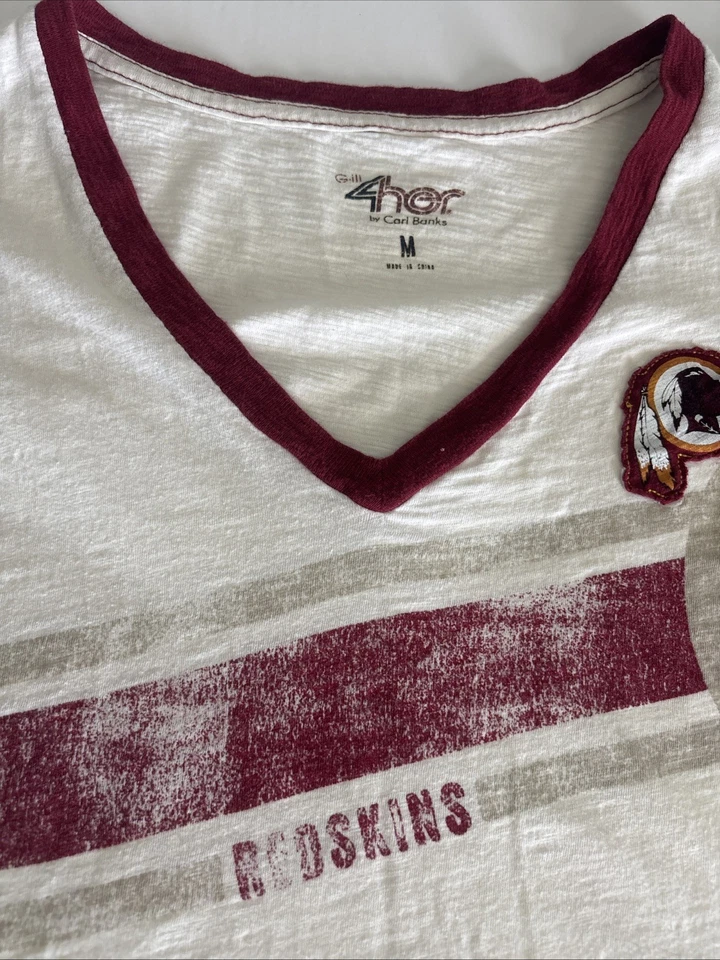 Camiseta vintage de los Washington Redskins con logotipo original para mujer material medio fino Foto 3 de 4