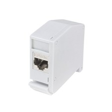 Hutschienenadapter Netzwerk-Dose Cat6A Kupplung geschirmt RJ45-Buchse Hutschiene