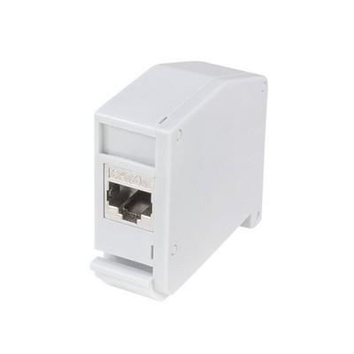 Hutschienenadapter Netzwerk-Dose Cat6A Kupplung geschirmt RJ45-Buchse Hutschiene