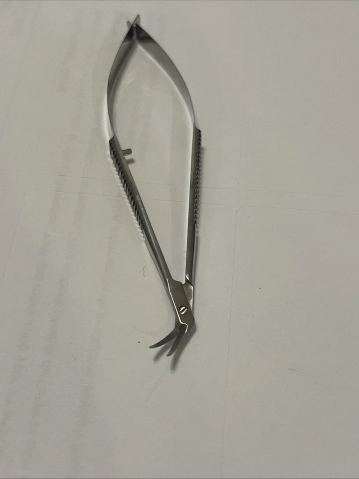 Tijeras quirúrgicas Alemania 722 AQ - Hojas curvas, herramienta oftálmica/microquirúrgica Foto 2 de 3