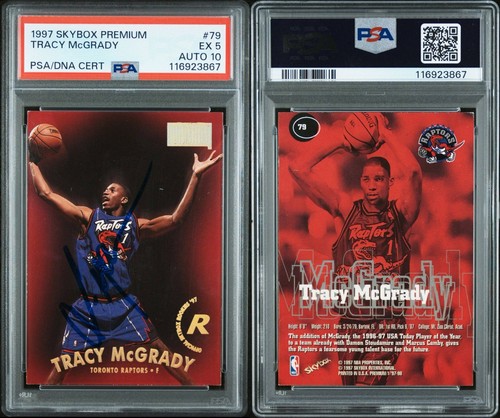 PSA 10 Autographed 1997-98 Skybox Premium - Tracy McGrady #79 (RC) - Picture 3 of 3