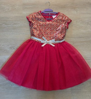 American Girl Decked Out Holiday Red Sequin Tulle Dress  Sz 14 Retired