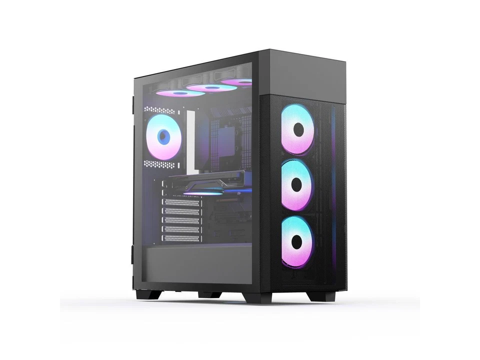 Rosewill FBM-X7 Black ATX Mid Tower Case - Hinged Tempered Glass Side Panel, Hig - Image 2 of 4