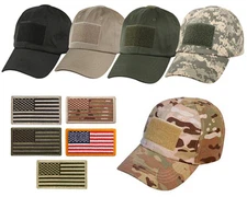 Special Forces Operator Tactical Gear American US Flag Patch Baseball Hat Cap