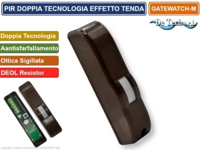 DETECH PIR SENSORE RIVELATORE DOPPIA TECNOLOGIA EFFETTO A TENDA ANTISFARFALLAMENTO