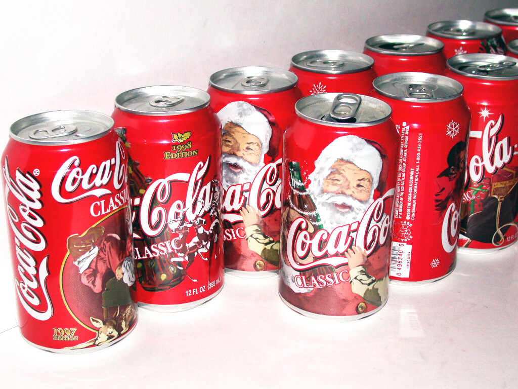 Coca-Cola Christmas Edition Santa Claus Can Collection 1997-2003