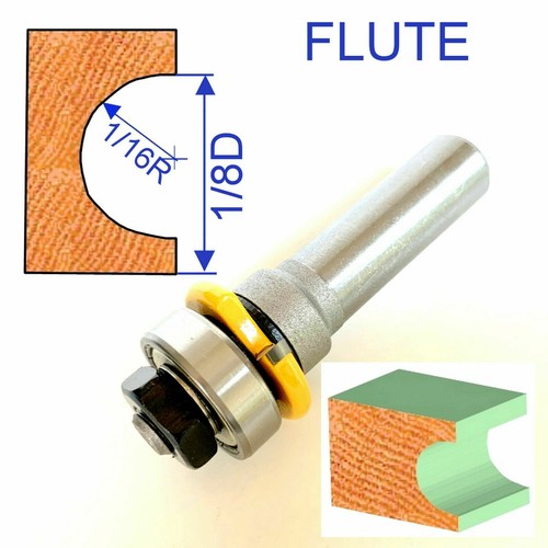 1pc 1/2" shank 1/8" Diameter w/Top Bearing Flute Router Bit S - Picture 8 of 12