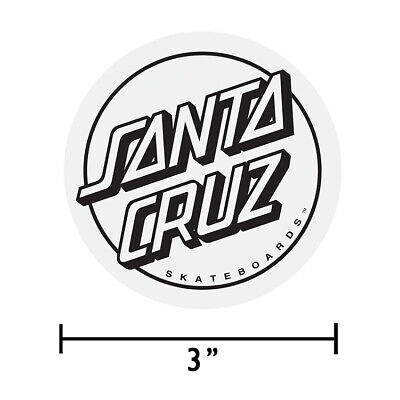 3" Santa Cruz Opus Classic Dot Skateboard Sticker Black Clear Decal Old School