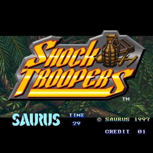 Used Shock Troopers Arcade Game Cartridge Type SNK NEOGEO Zaurus Shooting Action