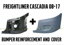 Freightliner Cascadia Bumper Left Side Reinforcement & Cover Without Fog Hole 