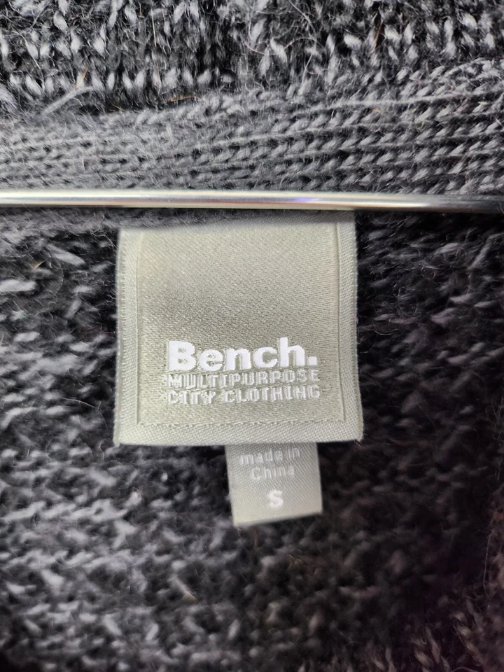 Vestido Suéter Bench Mujer Mezcla Lana Pequeño Gris Grueso Tejido Capucha Cuello Preppy Foto 4 de 4