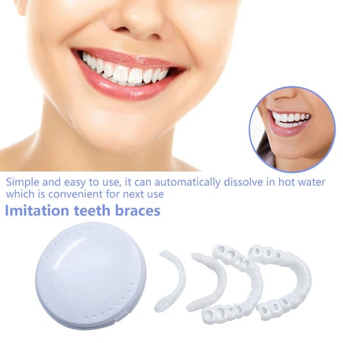 Snap On Upper&Bottom Set False Teeth Dental Veneers Denture Tooth Cover Silicone - Bild 5 von 14