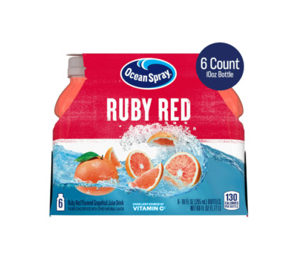 Ocean Spray  Ruby Red Grapefruit Juice Drinks, 10 fl oz Bottles, 6 Count
