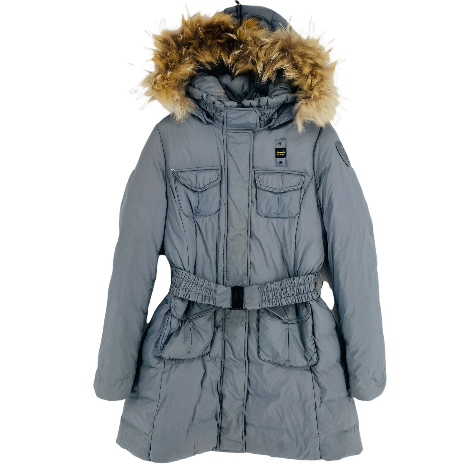 Blauer Grey Real Fur Hooded Padded Down 