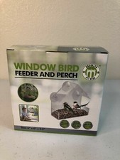 Brookly Pet Gear Window Bird Feeder And Perch Transparent Design NIB 