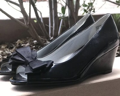 black leather pointed flats