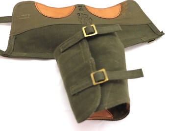 P37 style OD green canvas Leggings putties gators pair size 2 E3157