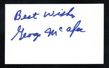 George McAfee Autographed Signed 3x5 Index Card Pro Football HOF - A02
