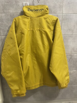 Burberrys Vintage 90s Yellow Nylon Windbreaker Bomber Jacket