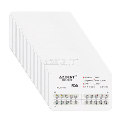 Parentesi Graffe Ortodontiche Attacchi Ortodontici Autoleganti In Metallo AZDENT - Parentesi Graffe Roth/MBT .022 Con Ganci, Per Laboratorio Staffe Dentali ROTH MBT .022 - Foto 10