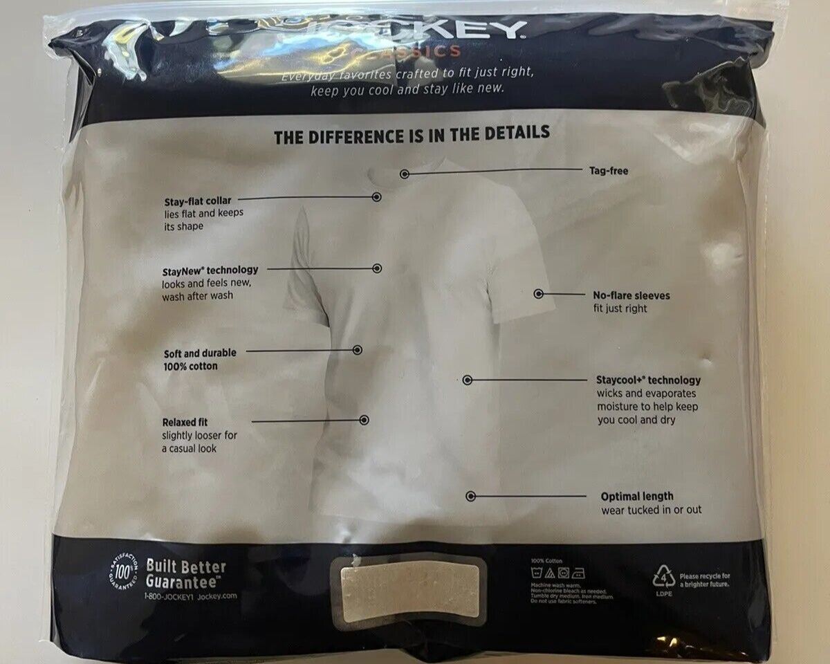 New Men's 4XL Big Tall Jockey Classics Gray V-Neck T-Shirts