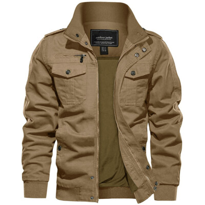 Men's Casual Atheletic Jacket Field Sturdy Bomber Jacket Outdoor Windbreaker
