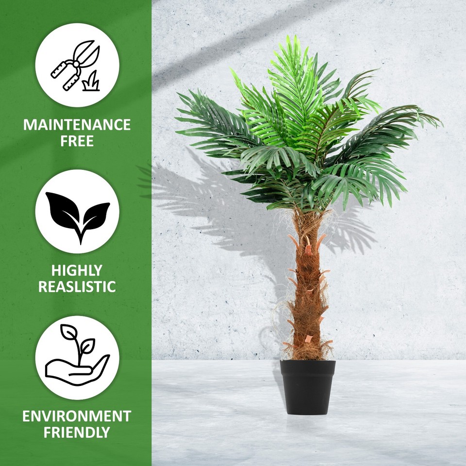 Artificial Palm Tree Fake Tropical Potted Plant Indoor Home Office ...