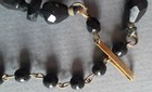 Vintage Art Deco W. Germany Faceted Black Glass Bead Choker Necklace. — photo 6