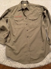 BOY SCOUTS Uniform Shirt BSA Vintage 1950s Green Long Sleeve USA Mens Large LG