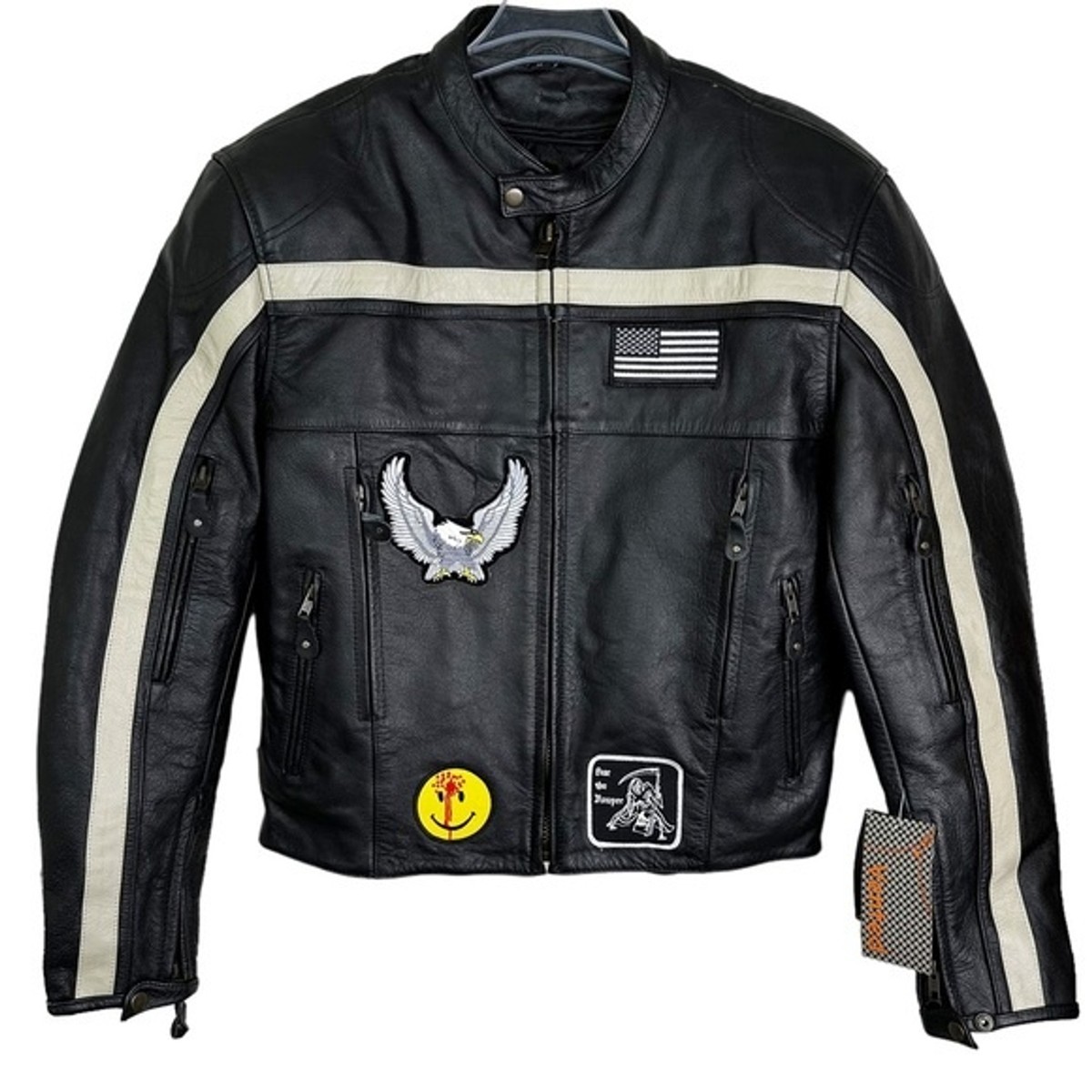 Black Leather Xelement Leather Motorcycle Jacket NWT Xelement