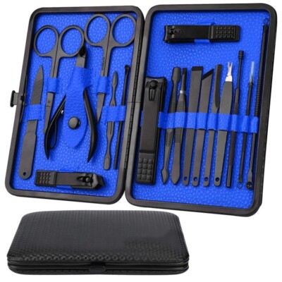 18Pcs Pedicure Manicure Set  Nail Clippers Toenails nail file self care kit Gift