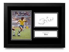 Zico Signed A4 Framed Photo Display Autograph Brazil Memorabilia + COA