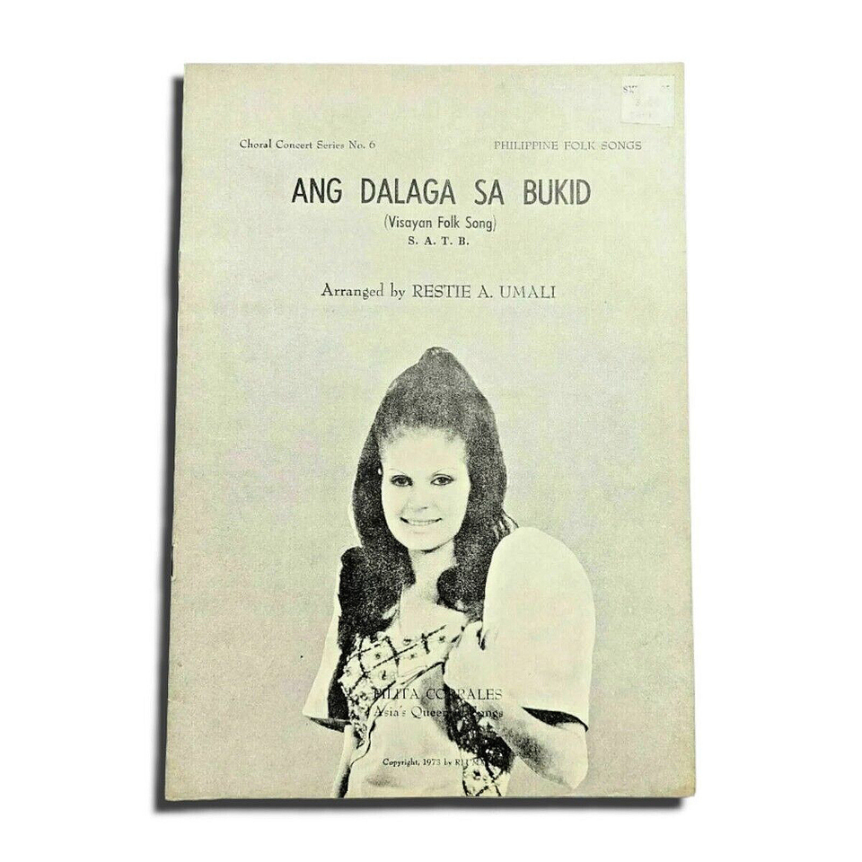1973 Ang Dalaga Sa Bukid Sheet Music Philippines Visayan Folk Song