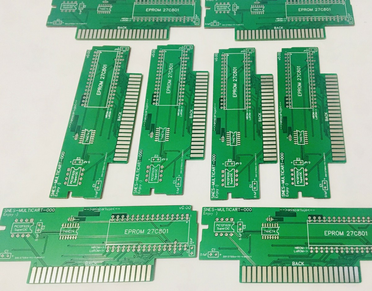 SNES PCB GAMEBOARD - HiROM LoROM Super Nintendo PCB cartridge