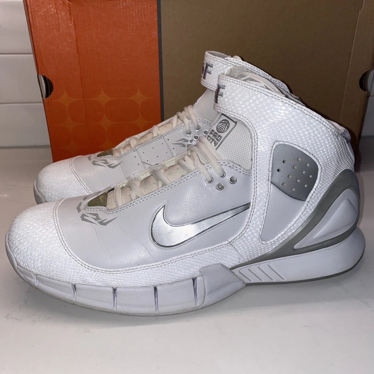 Sz 11.5 Rare Nike Air Zoom Huarache 2K5 SF Pro City Promo White Basketball Shoes