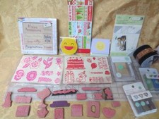 New Boxed Lot Paper Pads 42 Rubber Stamps 6 Embossing Powders Martha Stewart -j3