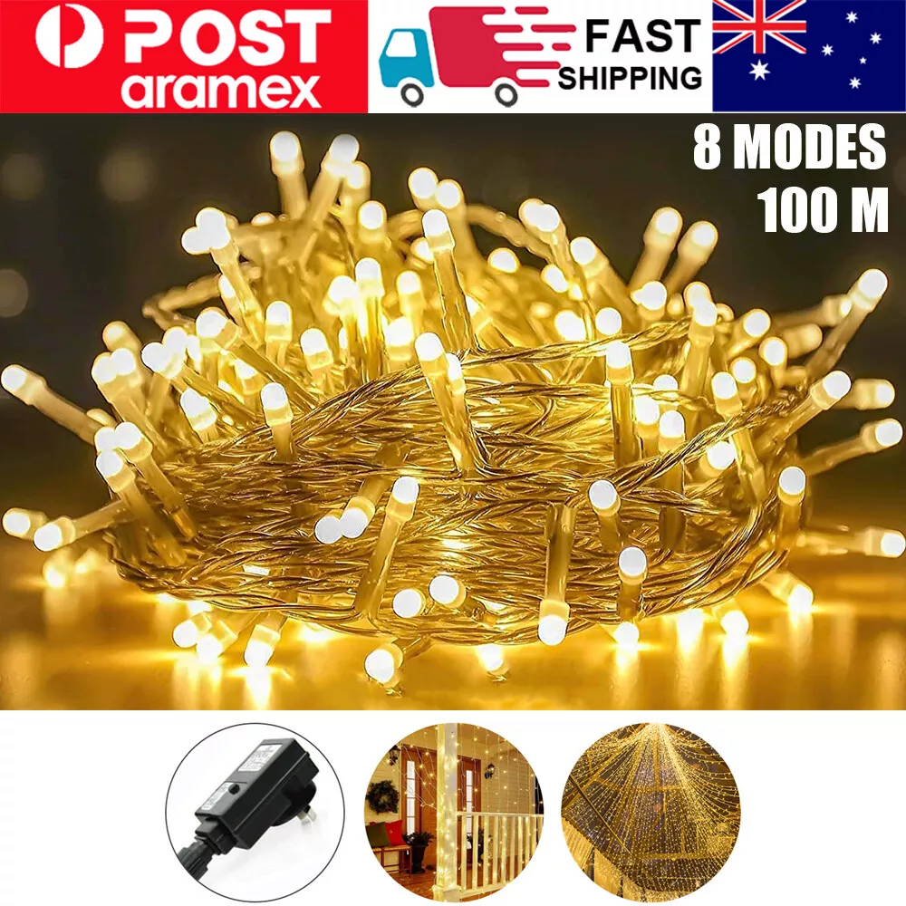 500 LED 100m Warm White String Fairy Lights Christmas Tree Xmas