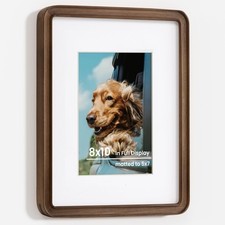 8x10 Solid Walnut Wood Picture Frames Matted to 5x7 with Tempered Glass for W...