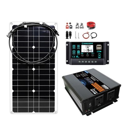 20000W Peak Solar System Kit Panel 110V/220V Inverter Complete for Home