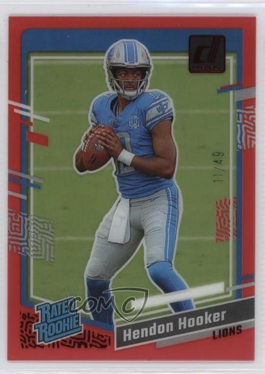 2023 Panini Clearly Donruss Rated Rookie Red /49 Hendon Hooker #61 0ji3