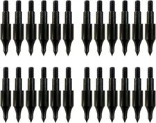 24 Pcs Steel 100 Grain Archery Arrow Field Points Field Tips - Practice Target