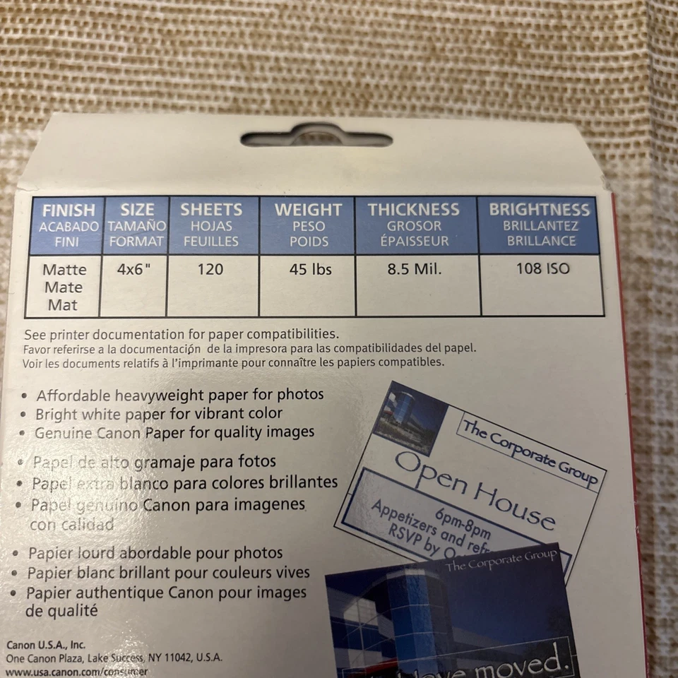 Canon Photo Paper 4x6" 120 Sheets matte - Image 4 of 4
