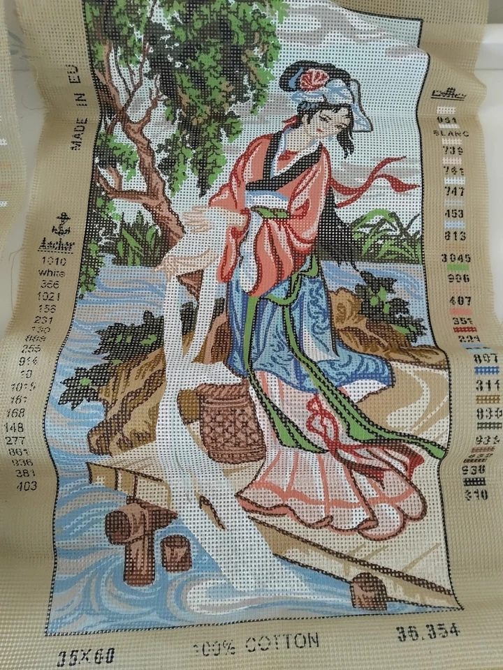 2 X Geisha Oriental Tapestry Needlepoint Canvas GOBELIN - Image 3 of 3