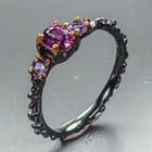 Vintage ring Natural Rhodolite Ring 925 Sterling Silver Size 7 /R462093