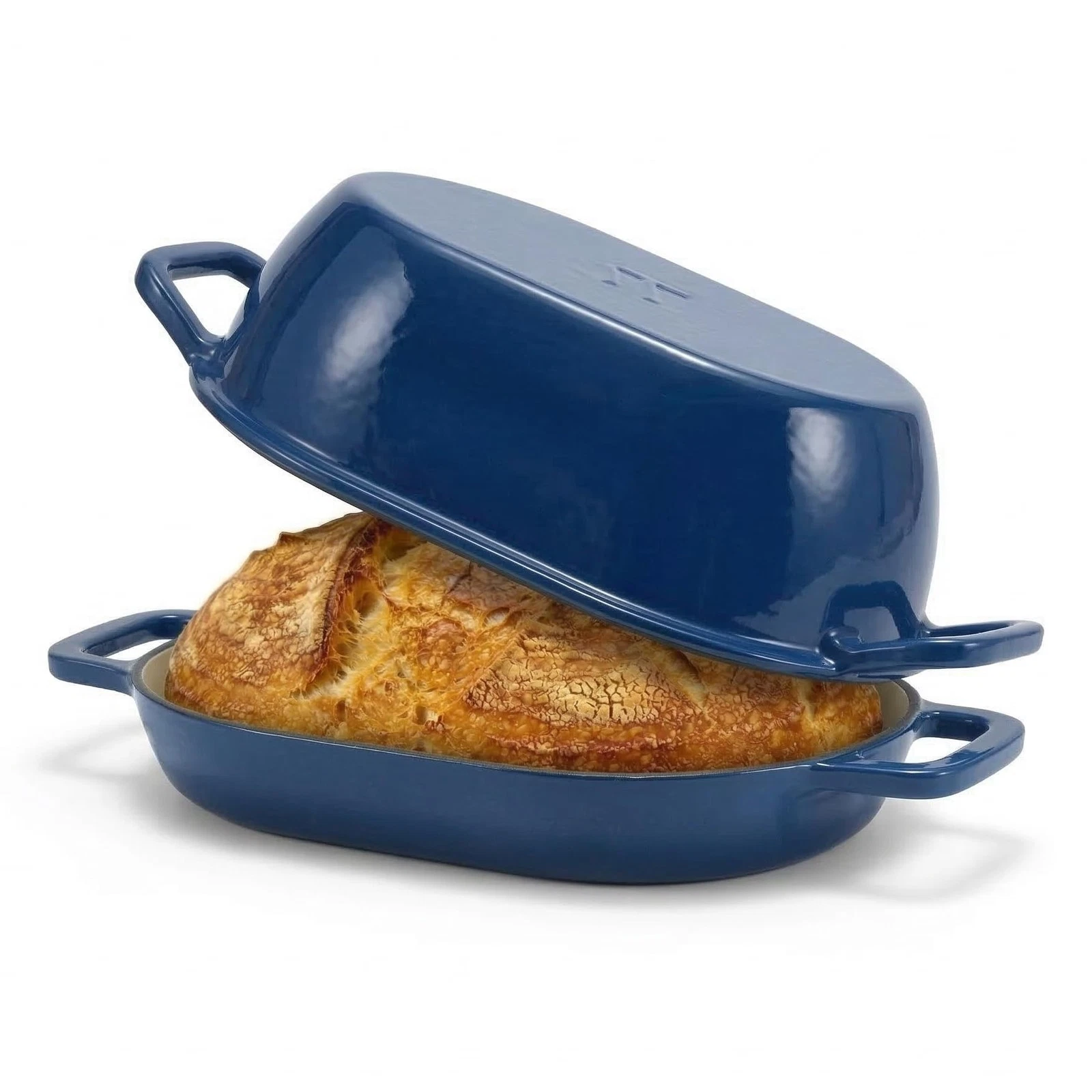 Enameled Cast Iron Oval Dutch Oven for Bread Baking，12"x8" Bread Pot with Lid...